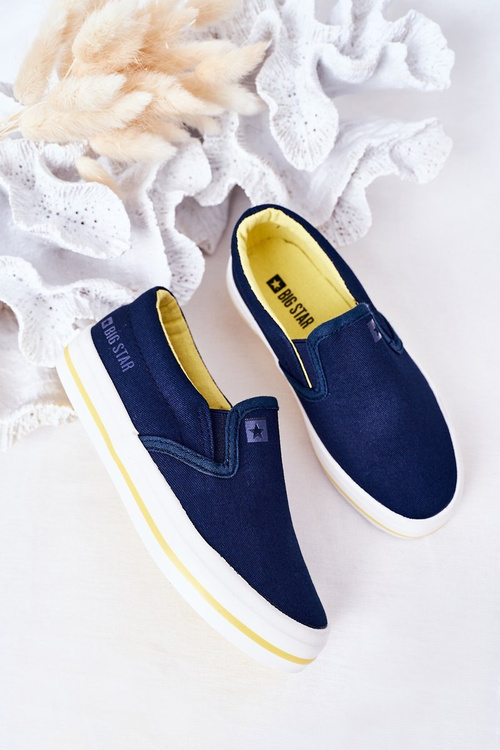 Dětské Nazouvací Tenisky Slip-On Big Star HH374011 Tmavě Modré