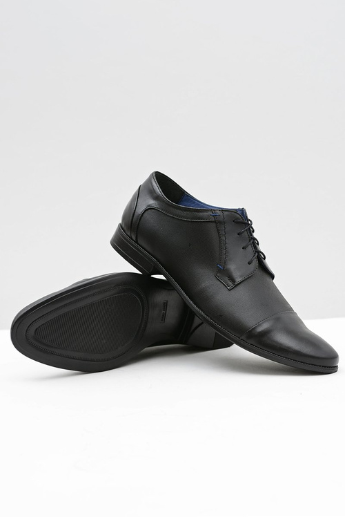 Kožené pánske formálne čierne topánky leopoldo