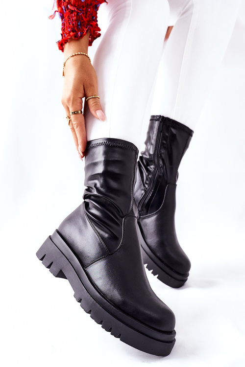 Ženské topánky s flexibilným čiernym horným dvojitým