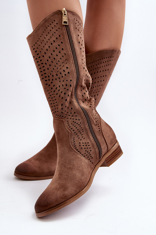 Průsvitné polobotky po půli lýtka hnědé Kleorelia