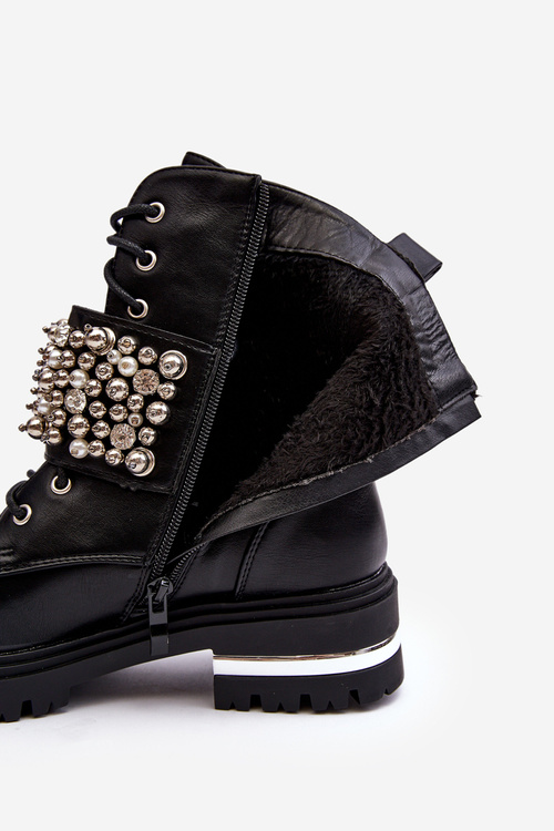 Ženské izolované topánky pracovníci zdobení čiernou Lennenom