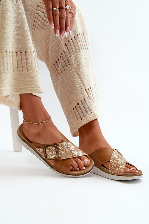 Pohodlné Dámské Sandály S Sponou Inblu CN000032 Kamel