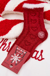 Detské vianočné ponožky srdiečka Alpaka vlna Červené