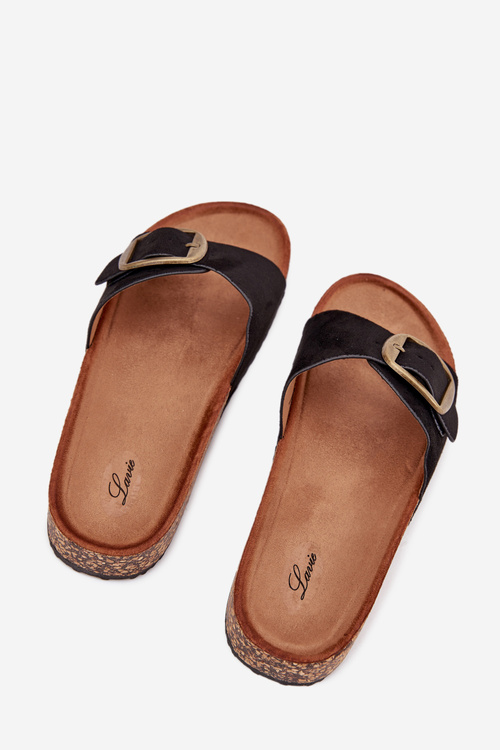 Dámske Sandále S Prackou Na Korkovej Platforme Čierne Zavira