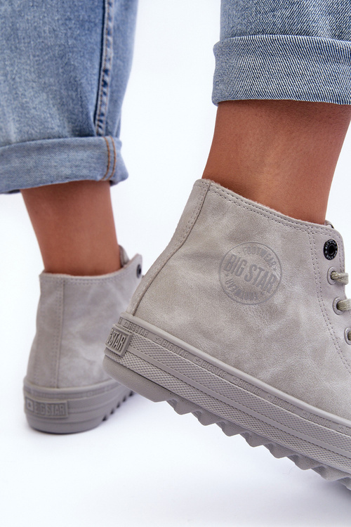 Dámské Tenisky Big Star Vysoké Zateplené Šedé GG274070