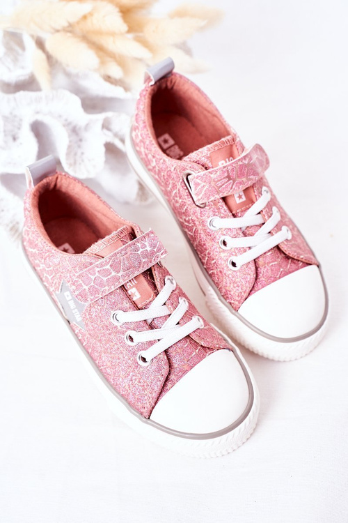 Detské tenisky na suchý zips Veľká hviezda HH374027 Pink