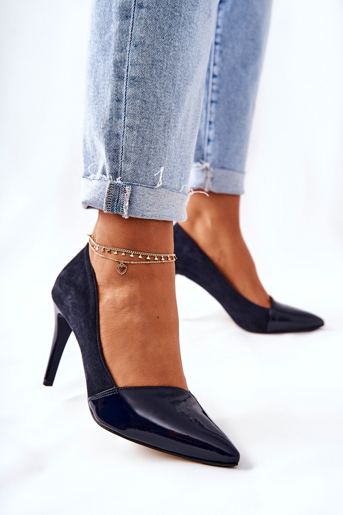 Monnari kožené vysoké podpätky 0170-020 čierna