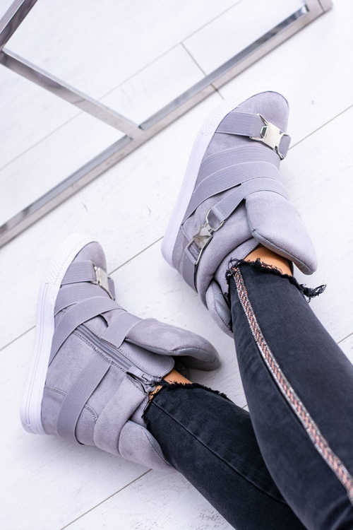 Semišové Klínové Tenisky Lu Boo šedé