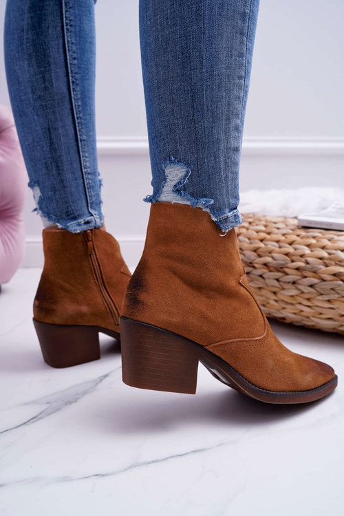 Dámske ťavové Barski 1638 Suede Cowboy topánky