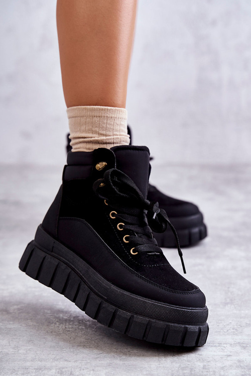 Pohodlné topánky na platforme Black Sanchio