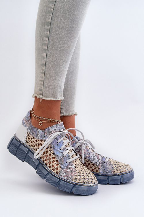 Dámske kožené poltopánky Maciejka 05850-06 Modré