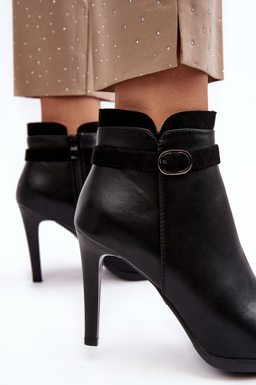 Dámské boty na špičce s klíčem zimní černé Aesha