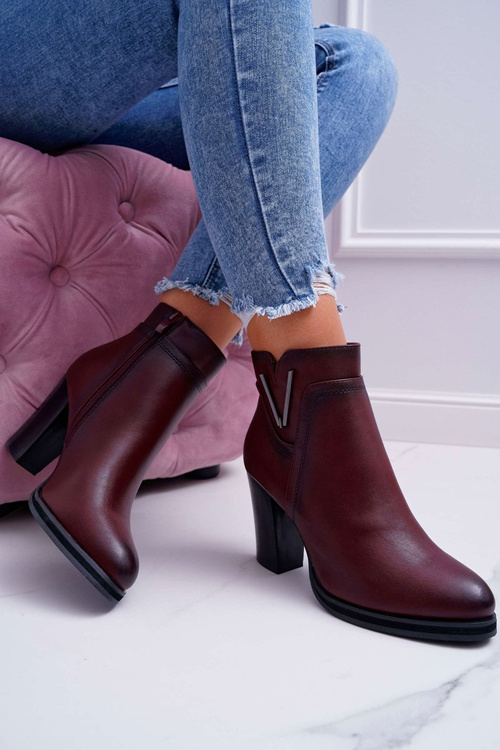 Dámske vysoké podpätky Sergio Leone Burgundsko BT537