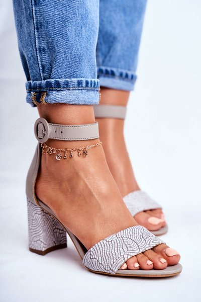 Dámske sandále Maciejka kožené sivé 04235-03/00-5