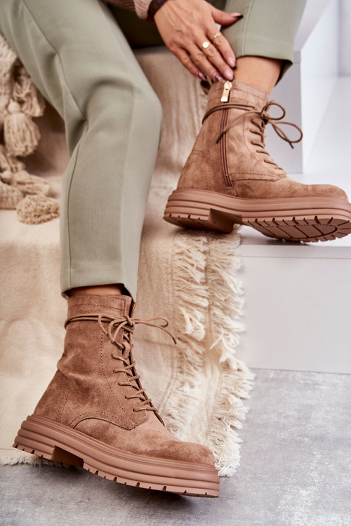 Dámské semišové boty se zavazováním Velbloud Afra