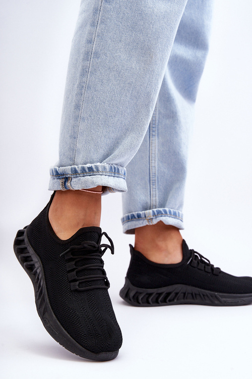 Dámské vkládané materiálové tenisky černé Venett