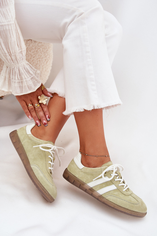 Nízké Kožené Sneakery Dámské Limetkové Ismina