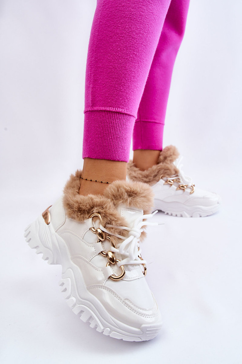 Dámské zateplené sportovní boty Šněrovací bílé Kerberos