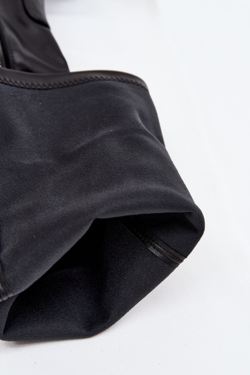 Dámské kozačky nad koleno na podpatku eko kůže černé Tahlina