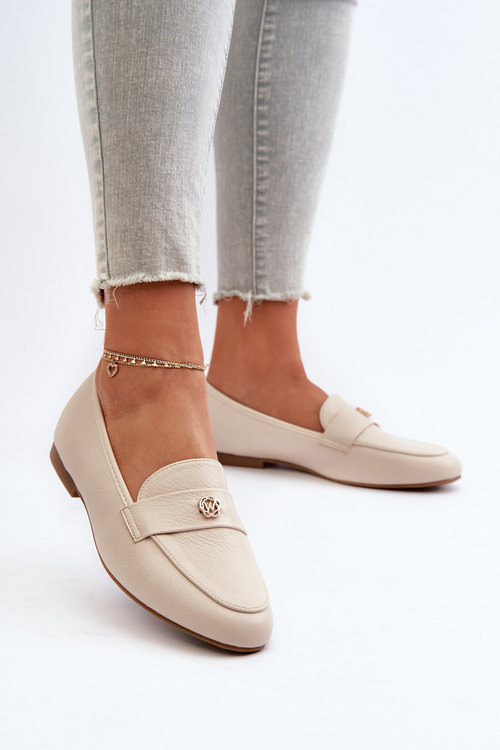 Dámske mokasíny na plochej podrážke béžové Sylvaine