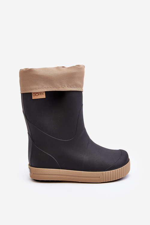 Dětské Holínky S Podšívkou Snow Wave Gokids 981 Černo-Beige