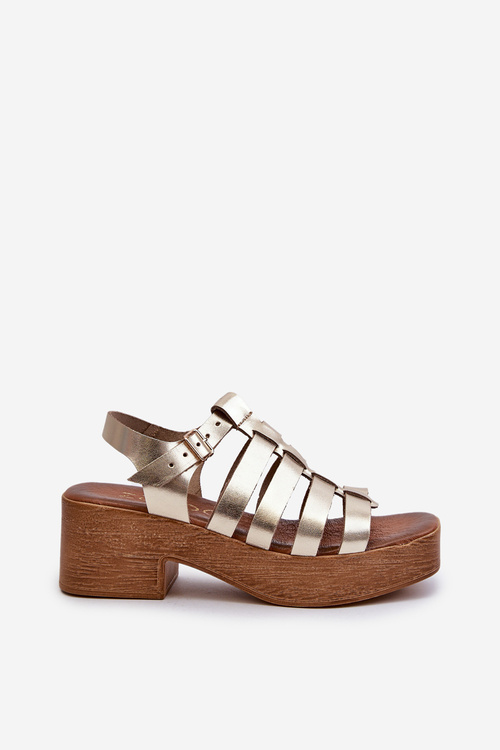 Zazoo 40410 Dámské kožené sandály Zlaté