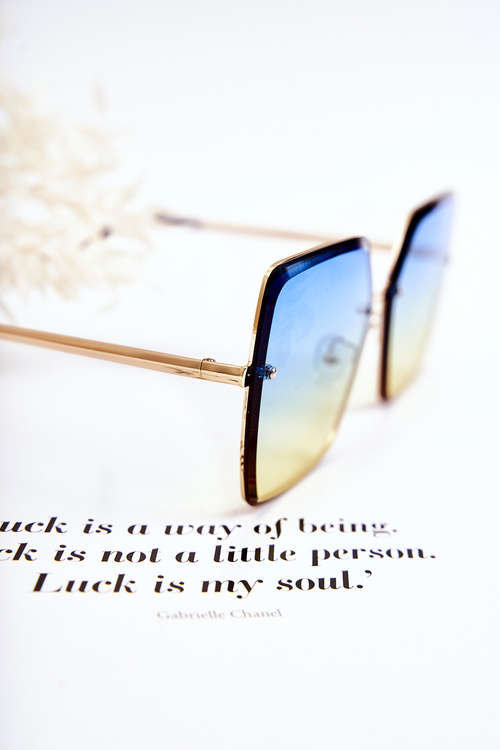 Velké čtvercové sluneční brýle V180005 modro-žluté