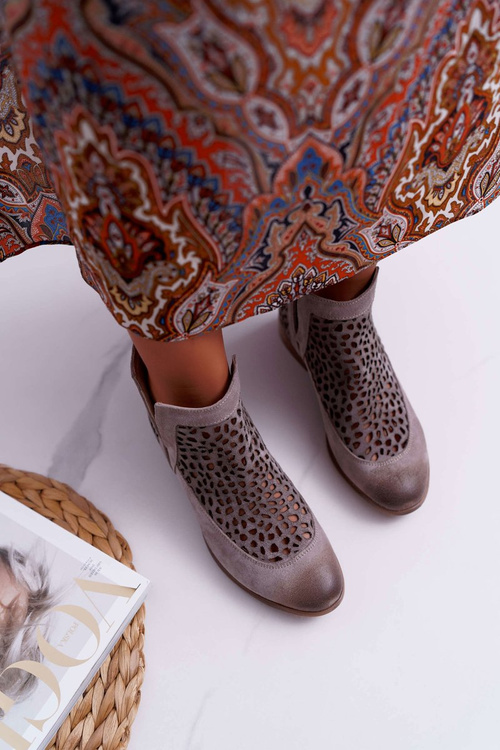 Dámské Kotníkové Boty Jarní Cowgirl Šedé 2366 Draw