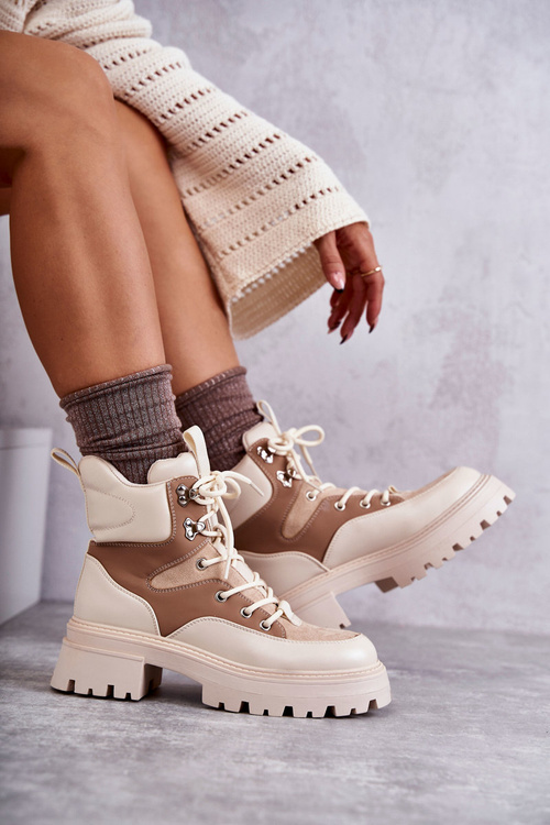 Teplé boty Trappers Béžovo-hnědé Settimo