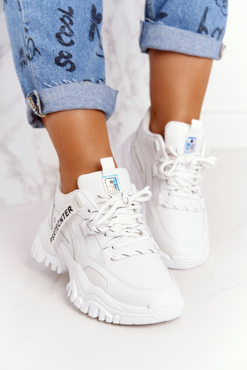Dámské Sneakersy Na Masivní Podrážce Bílé Laugh