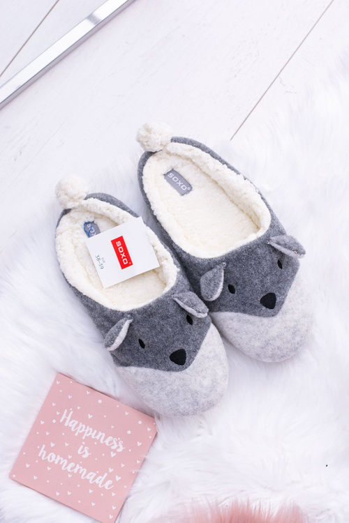 Soxo Dámske domáce papuče Zvieratá a sivé