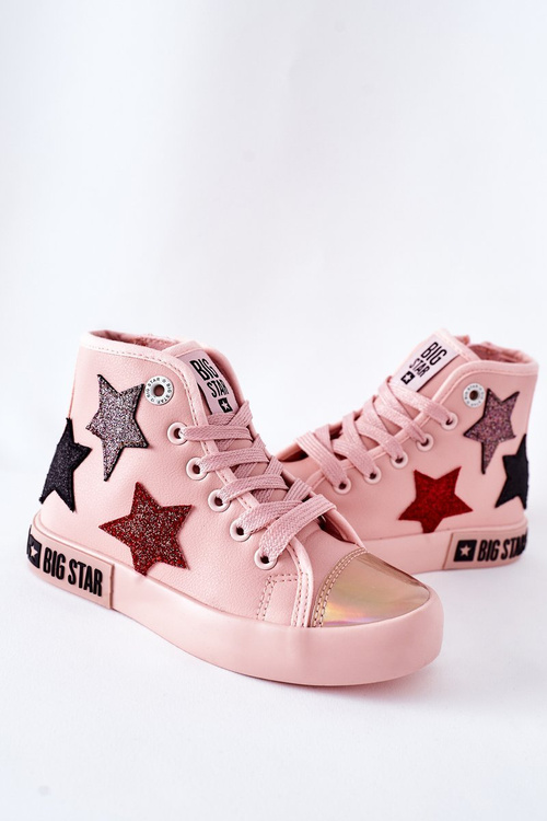 Dětské Tenisky Vysoké Se Zipem BIG STAR II374030 Růžové