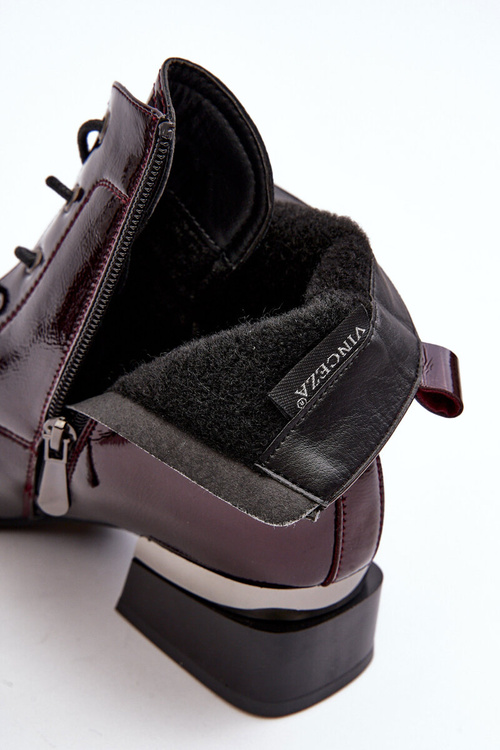 Lankované izolované topánky pre burgundský zips achónia