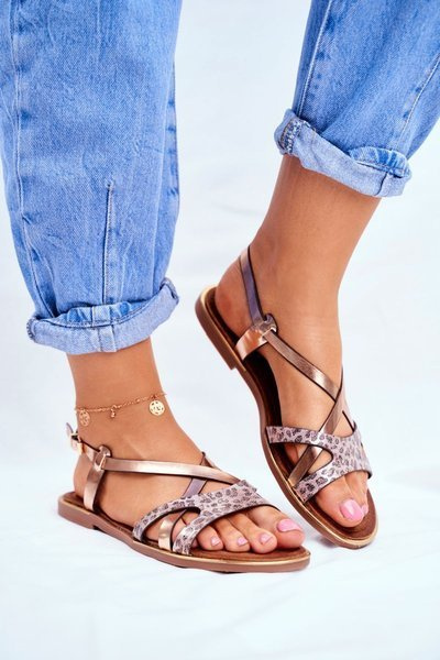 Dámské Sandály Ploche Champagne Barski Lomba