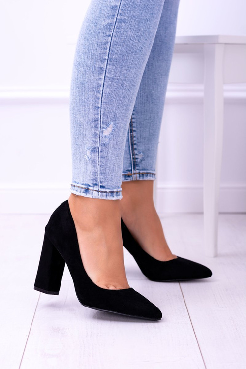 Semišové dámské černé Lodičky Celine