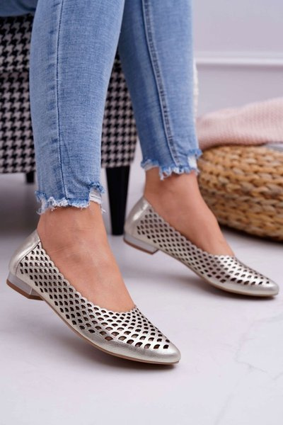 Balerínky Zlaté semišové Exquisite 1107/1