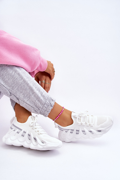 Dámske módne biele ponožky daxo tenisky