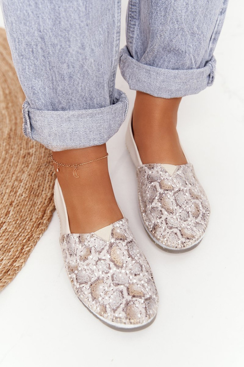 Dámské Kožené Baleríny Maciejka Béžové-Zlaté 01930-81