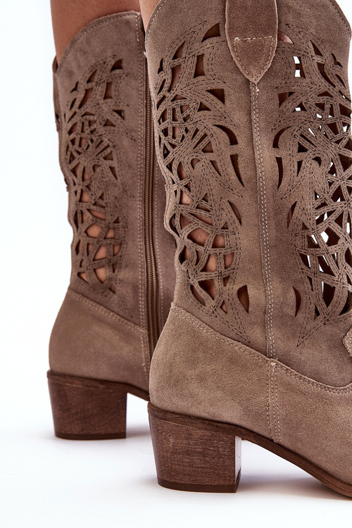 Wyzszzowe Boots Cowboy Openwork Dark Boon Lewski 3320