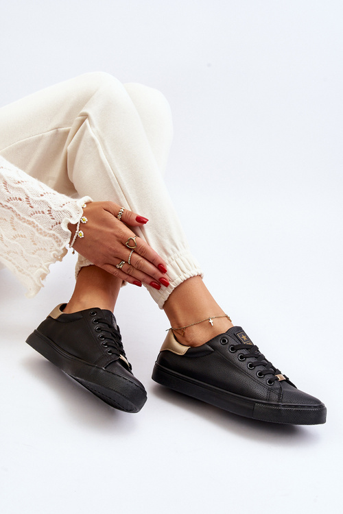 Dámské tenisky z ekologické kůže černé Tiraelle