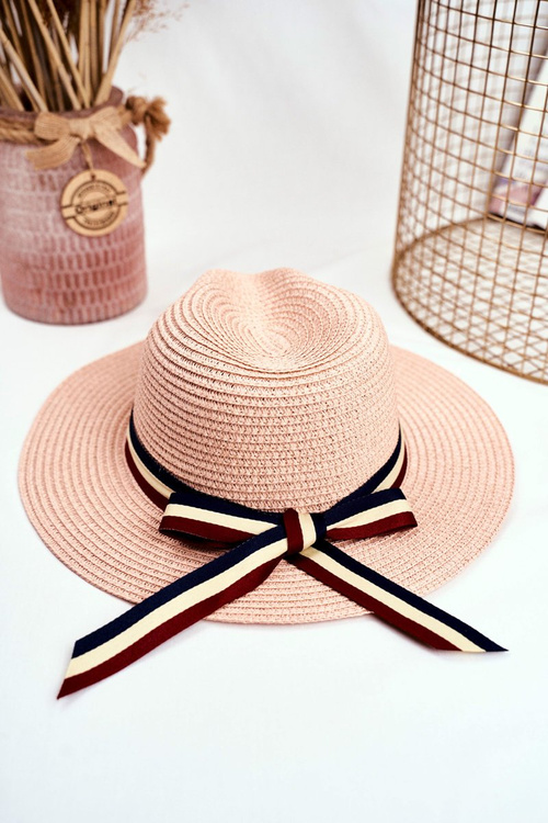 Dámský Klobouk Panama 100% Papír Růžový Zlatá moucha