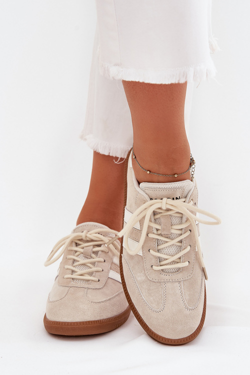 Nízké Kožené Tenisky Dámske Béžové Ismina