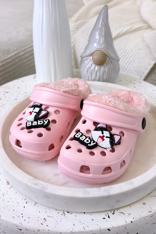 Penové Deti Papuče Teplé S Kožušinkou S Príponkami Ružové Cerelle