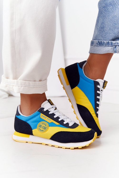 Dámské Tenisky Memory Foam Big Star HH274525 Žluté-Modre
