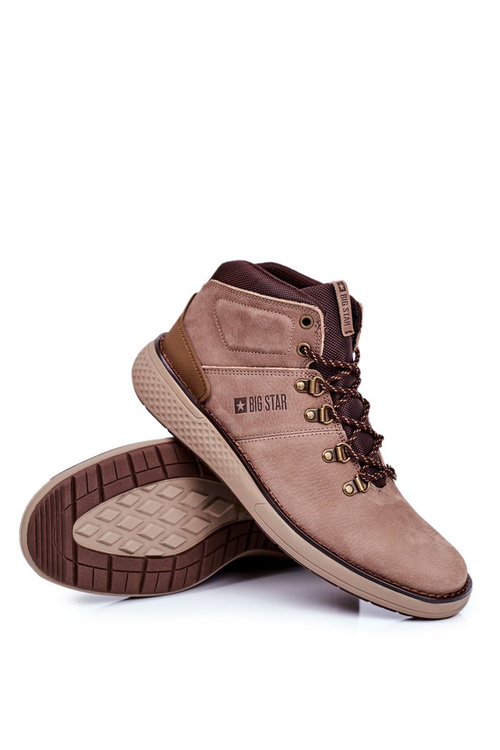 Pánske kožené topánky Trekking veľká hviezda hnedá GG174492
