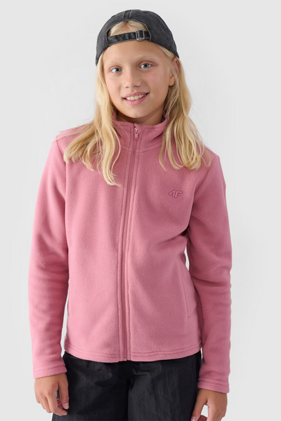 Dívčí fleece s límcem Slim 4F Růžový 4FJWMM00TFLEF261-56S
