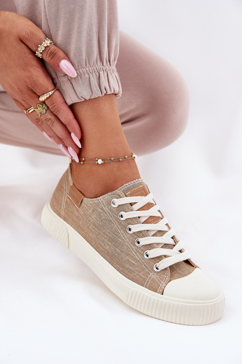 Dámské Textilní Tenisky Big Star RR274795 Béžové