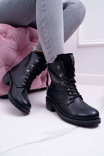 Dámske topánky Big Star Leather Black EE274506