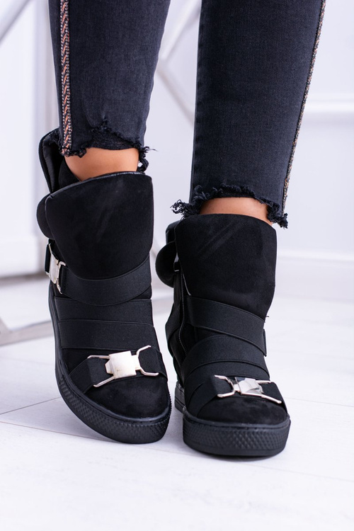 Semišové Klínové Tenisky Lu Boo Černé