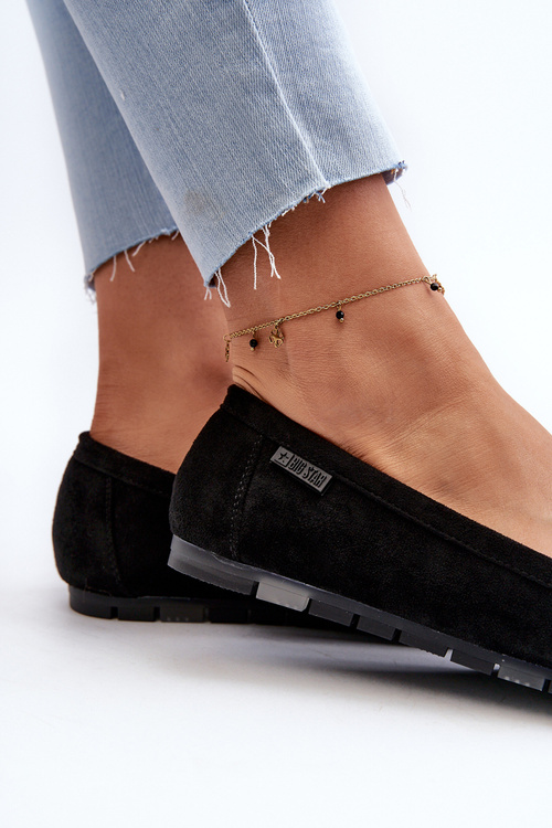 Dámské mokasíny z ekologického semiše Big Star NN274929 se systémem paměťové pěny Černé